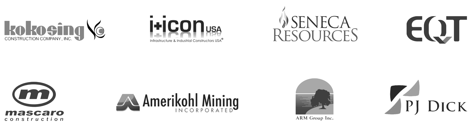 Kokosing Construction, i+icon USA, Seneca Resources, EQT, Mascaro Construction, Amerikohl Mining, Arm Group Inc., PJ Dick