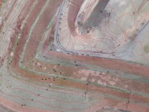 contour line map from aerial survey drone