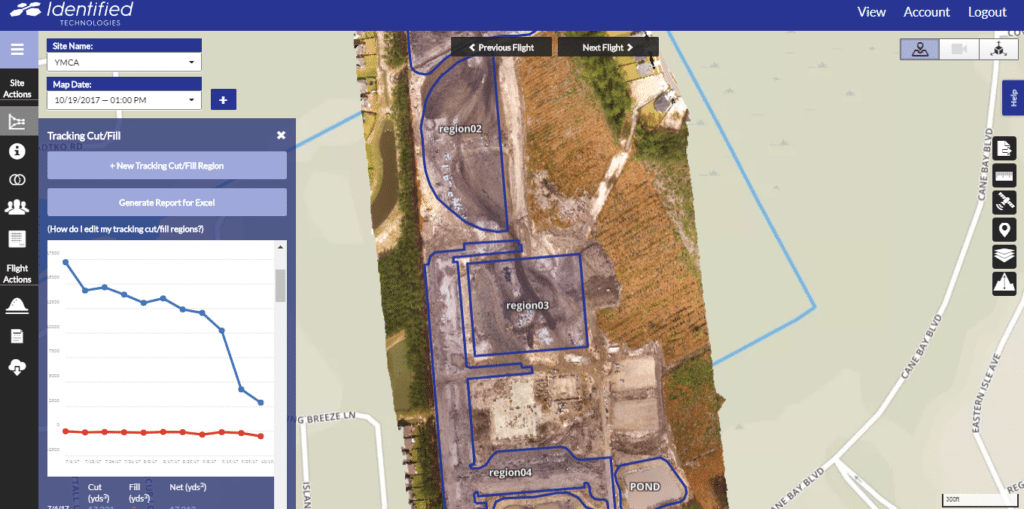 Cut Fill Tracking Construction Drone